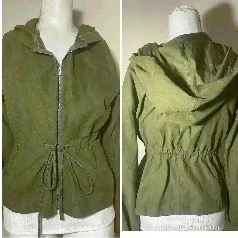 🧥 EUC Beautiful Olive Green Hoodie Jacket